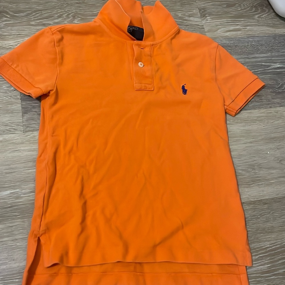 Orange and blue kids polo
